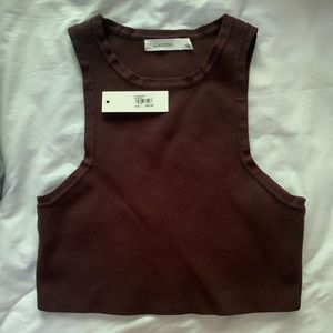 Brown/hickory cropped tank